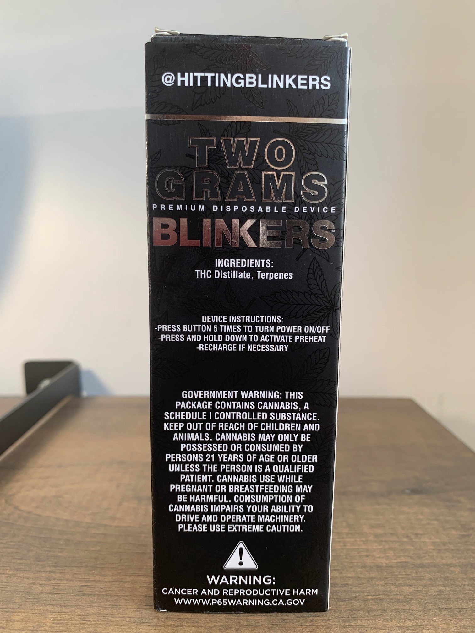 Blinkers Incredible Hulk Sativa 2G Disposable Back rotated 1